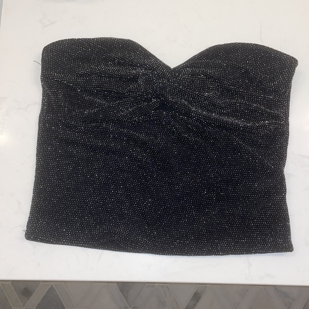 strapless sparkly top